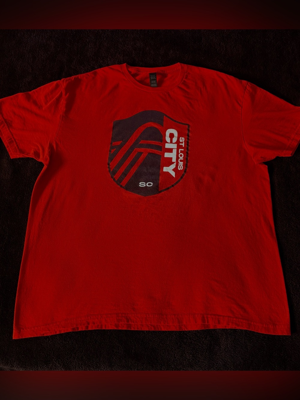 St. Louis City SC x Gildan SoftStyle x Lay #69 graphic red tee Size mens XL VGC